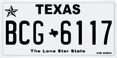 TX license plate BCG6117