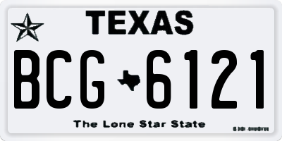 TX license plate BCG6121