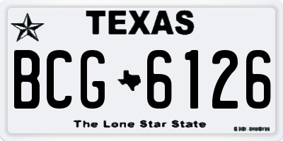 TX license plate BCG6126