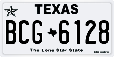 TX license plate BCG6128
