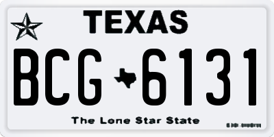 TX license plate BCG6131