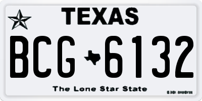 TX license plate BCG6132
