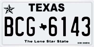 TX license plate BCG6143