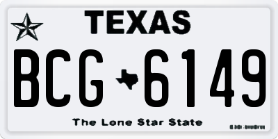 TX license plate BCG6149