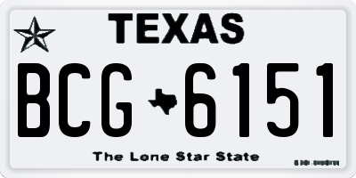 TX license plate BCG6151