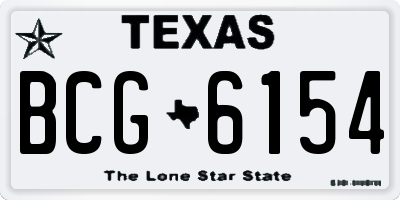 TX license plate BCG6154