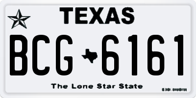 TX license plate BCG6161