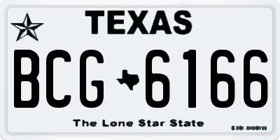 TX license plate BCG6166