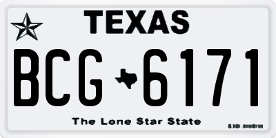 TX license plate BCG6171