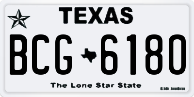 TX license plate BCG6180