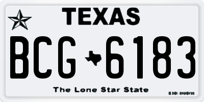 TX license plate BCG6183