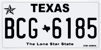 TX license plate BCG6185