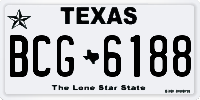 TX license plate BCG6188