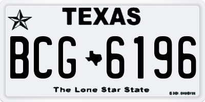 TX license plate BCG6196