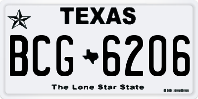TX license plate BCG6206