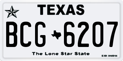 TX license plate BCG6207