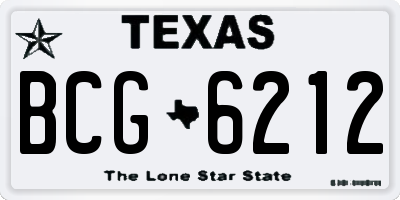 TX license plate BCG6212