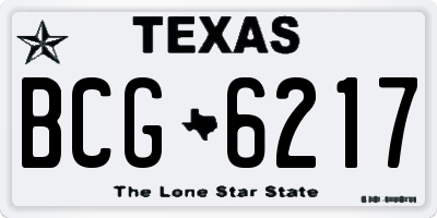 TX license plate BCG6217