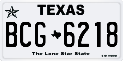 TX license plate BCG6218
