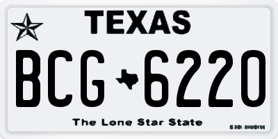 TX license plate BCG6220