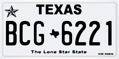 TX license plate BCG6221