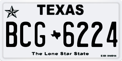 TX license plate BCG6224