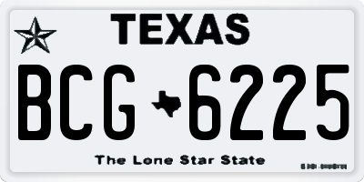 TX license plate BCG6225