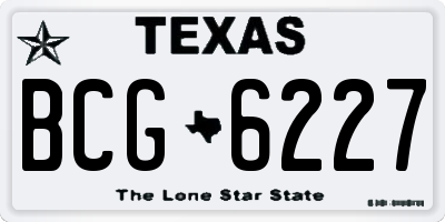 TX license plate BCG6227