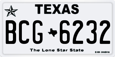TX license plate BCG6232
