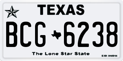 TX license plate BCG6238