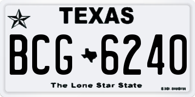 TX license plate BCG6240