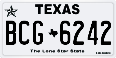 TX license plate BCG6242