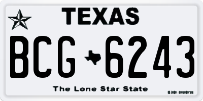 TX license plate BCG6243
