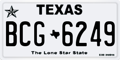 TX license plate BCG6249