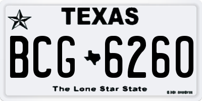 TX license plate BCG6260