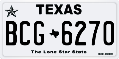 TX license plate BCG6270