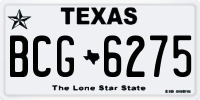 TX license plate BCG6275