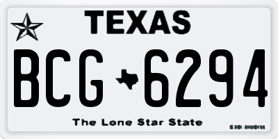 TX license plate BCG6294