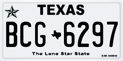 TX license plate BCG6297