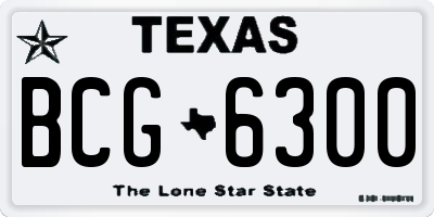 TX license plate BCG6300