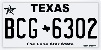 TX license plate BCG6302