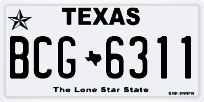TX license plate BCG6311
