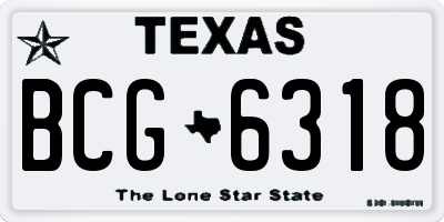 TX license plate BCG6318