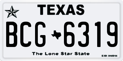 TX license plate BCG6319