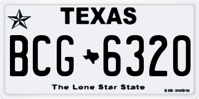 TX license plate BCG6320