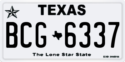 TX license plate BCG6337