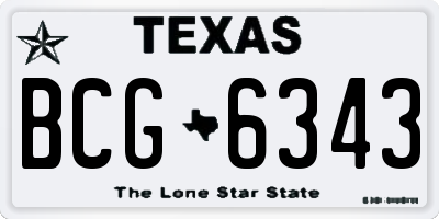TX license plate BCG6343