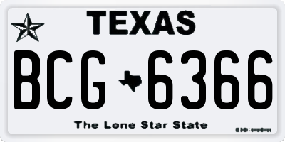 TX license plate BCG6366