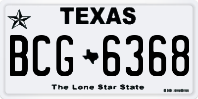 TX license plate BCG6368