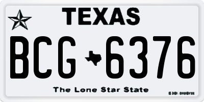 TX license plate BCG6376